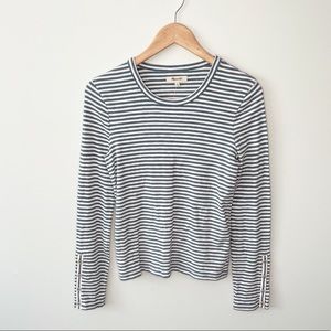 MADEWELL Blue White Striped Top